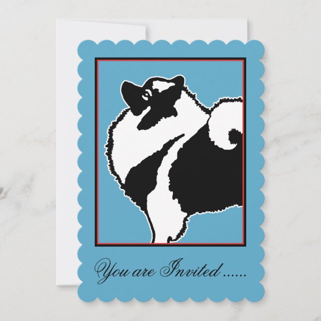 Invitation Keeshond Graphics - Cute Original Chig Art (Devant)