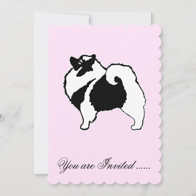 Invitation Keeshond Graphics - Cute Original Chig Art (Devant)