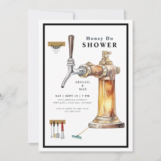 Invitation Keg Honey Do Couples Mariage Douche II (Devant)