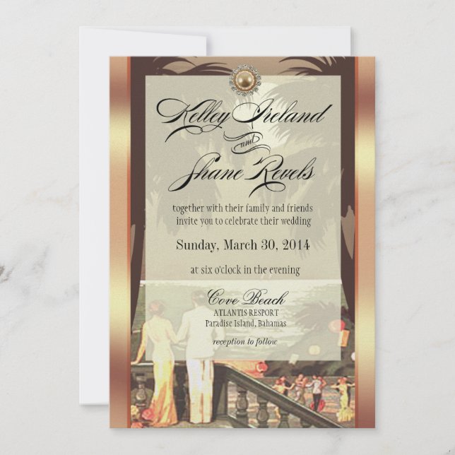 Invitation Kelley Champagne Ivory Metallic ICE (Devant)