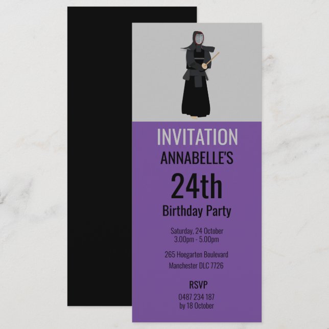 Invitation Kendo (Devant / Derrière)