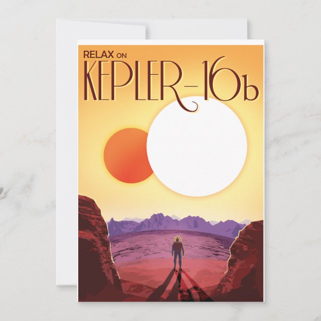 Invitation Kepler-16b : Coucher de soleil binaire solaire - E (Devant)