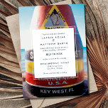 Invitation Key West Florida Beach Wedding<br><div class="desc">This simple beach wedding invitation is perfect for the couple is getting married in Key West,  Florida. The front side of the invitation features the famous Southernmost Point as the background for these unique wedding invitations. Customize with your wedding details.</div>