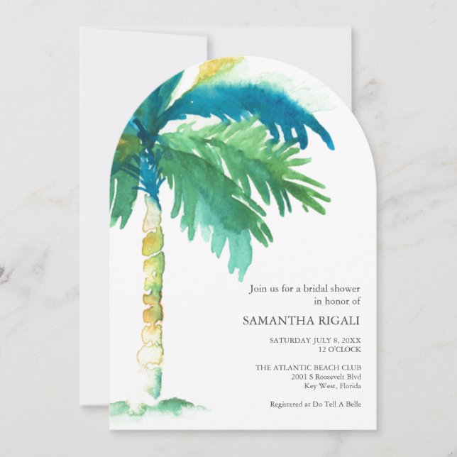 Invitation Key West Inspired Tropical Bridal Shower (Devant)