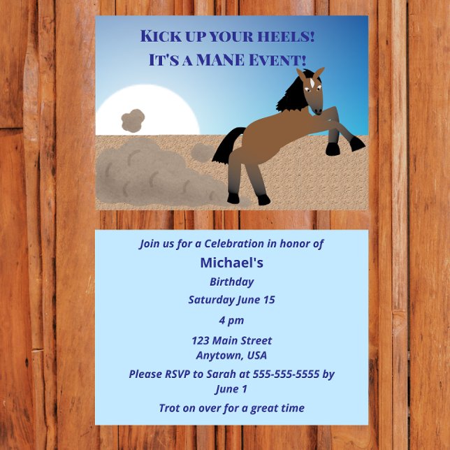 Invitation Kick up your heels, it's a mane event (Créateur téléchargé)