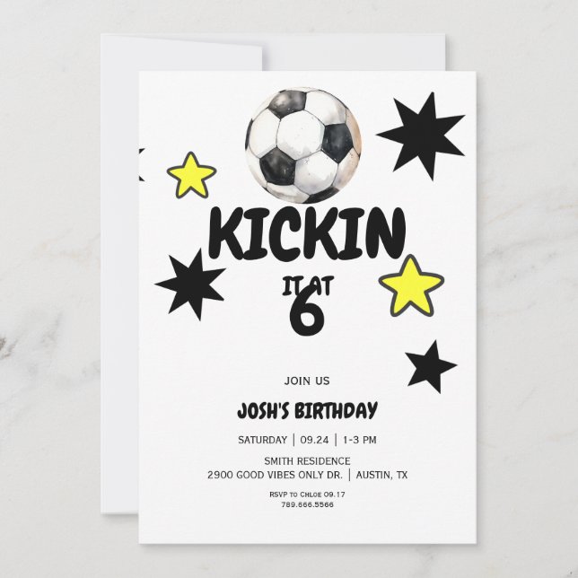 Invitation Kickin it at Age Child's Age Birthday Party (Devant)