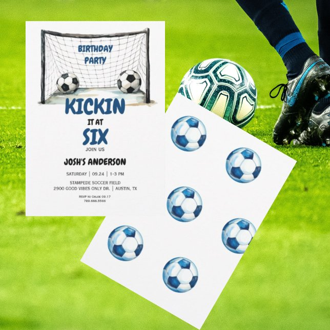 Invitation Kickin it at Six 6th Soccer Anniversaire Party II (Créateur téléchargé)