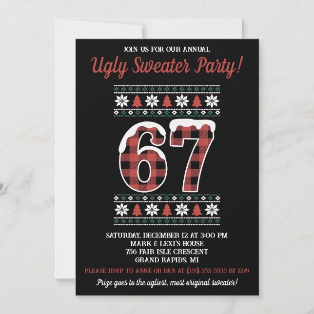 Invitation Kids' 67 Ugly Sweater Holiday Party (Devant)