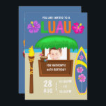 Invitation Kids Hawaiian Luau Party ajouter la photo Invitati<br><div class="desc">Personnalisable en fonction des détails de votre événement.</div>