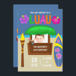 Invitation Kids Hawaiian Luau Party ajouter la photo Invitati<br><div class="desc">Personnalisable en fonction des détails de votre événement.</div>