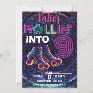 Invitation Kid's Roller Skating Birthday Party Custom