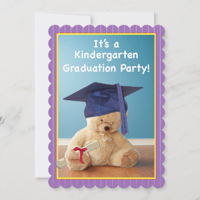Invitation Kindergarten Graduation Party, Teddy Be (Devant)