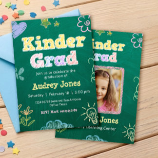 Invitation Kindergarten Preschool Graduation with Photo