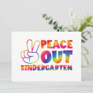 Invitation Kindergarten Tie Dye Dernier Jour D'École Peace Ou
