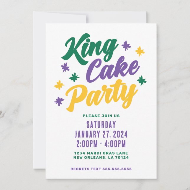Invitation King Cake Party (Devant)