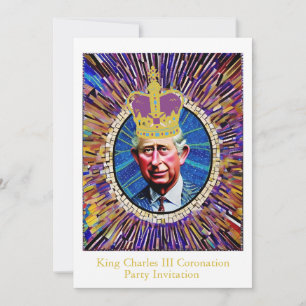 Invitation King Charles III Coronation Fun Custom Text Party