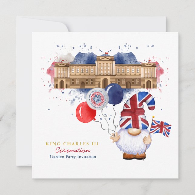 Invitation King Charles III Coronation Fun Parti Customisé (Devant)