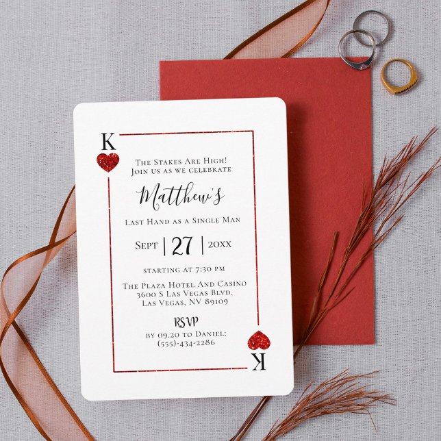 Invitation King of Hearts Las Vegas Bachelor Party (Créateur téléchargé)