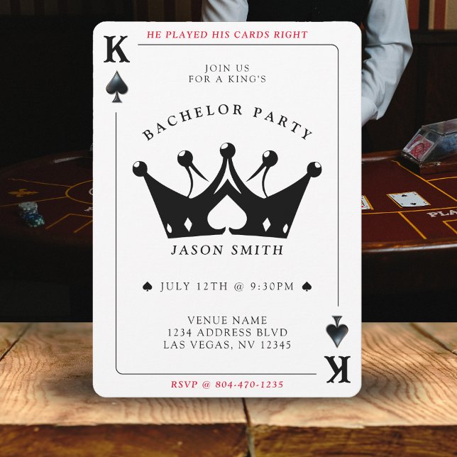 Invitation King of Spades Casino Poker Card Bachelor Party (King of Spades Casino Poker Card Bachelor Party
)