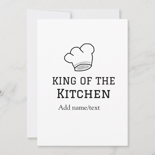 Invitation King of the cuisine chef cuisine ajouter nom couro (Devant)