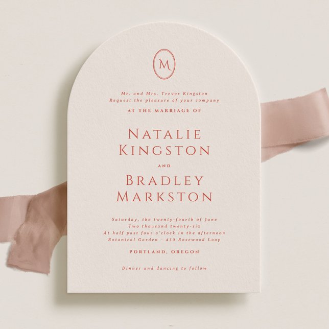Invitation Kingston Elegant Monogram Typographie Mariage (Créateur téléchargé)