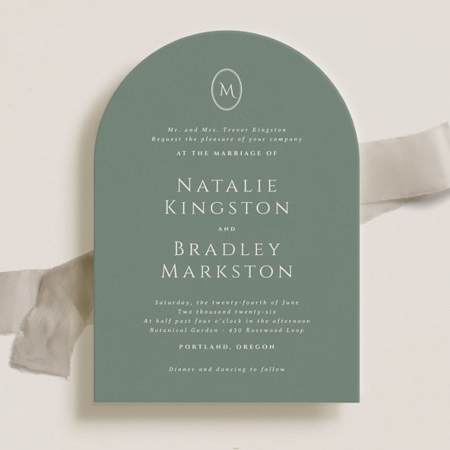Invitation Kingston Elegant Monogram Typographie Mariage (Créateur téléchargé)