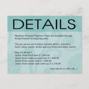 Invitation Kira Seashell Dreams Beach Mariage Directions aqua