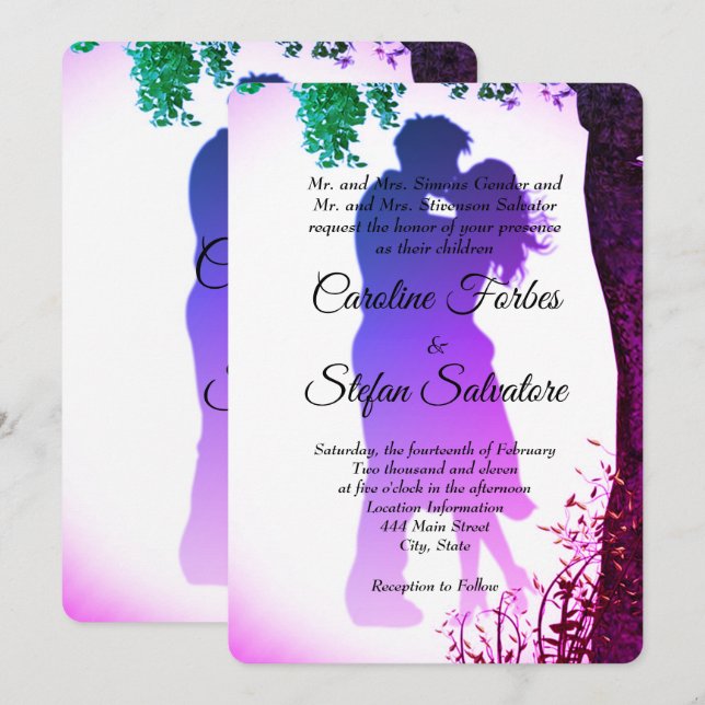 Invitation Kiss Of Couple In Love Valentine's Wedding Day Inv (Devant / Derrière)