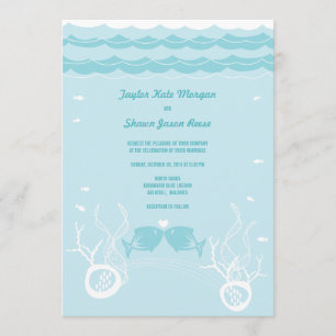 Invitation Kisser Poissons Corals Plage Whimsical mignon Mari