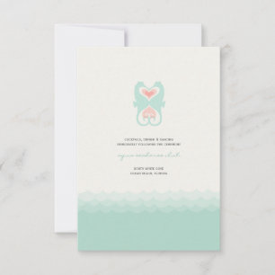 Invitation Kissing Seahorses Summer Beach Mariage Réception