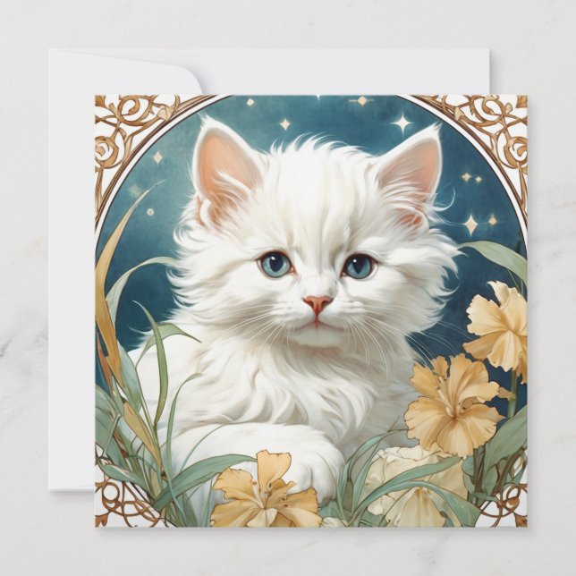 Invitation Kiton Art Nouveau d'Alphonse Mucha (Devant)