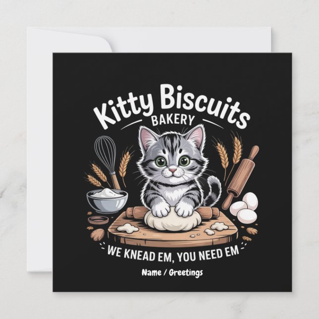Invitation Kitty Biscuits On Knead Em Vous Avez Besoin D'Em C (Devant)