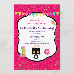 Invitation Kitty Chat Et Crème De Glace Anniversaire Invitati