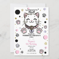 Kitty Chat Kitten Rose violet or fête d'anniversai