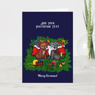 Invitation Kitty et Puppy, Joyeux Noël