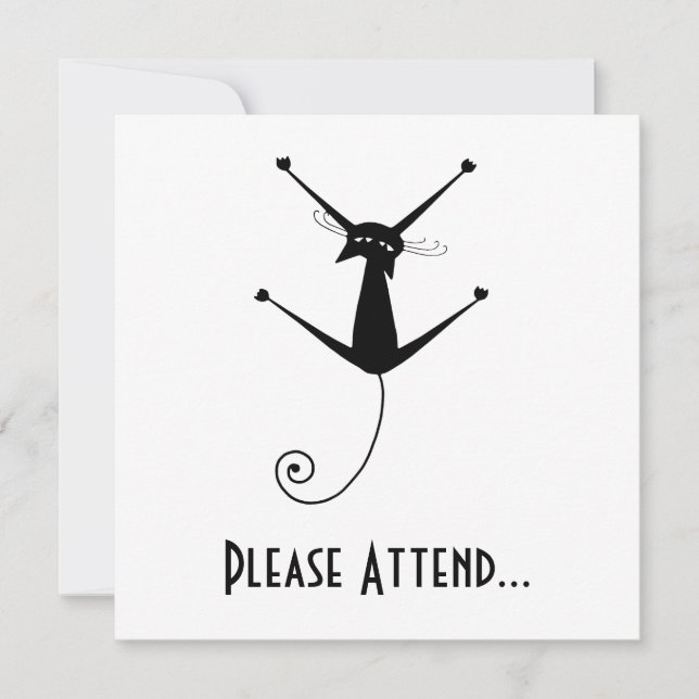 Invitation Kitty fantaisie noir 10 (Devant)