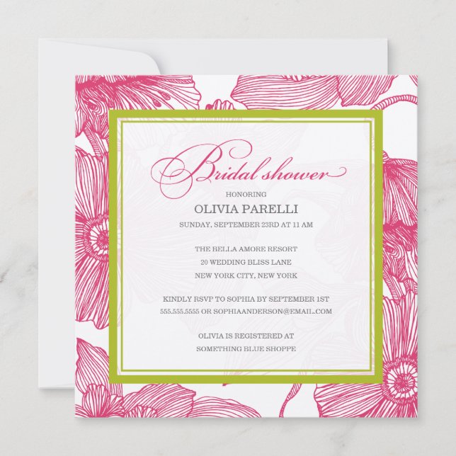 INVITATION KIWI + LE ROSE FLEURIT L'INVITATION DE FÊTE DE LA (Devant)