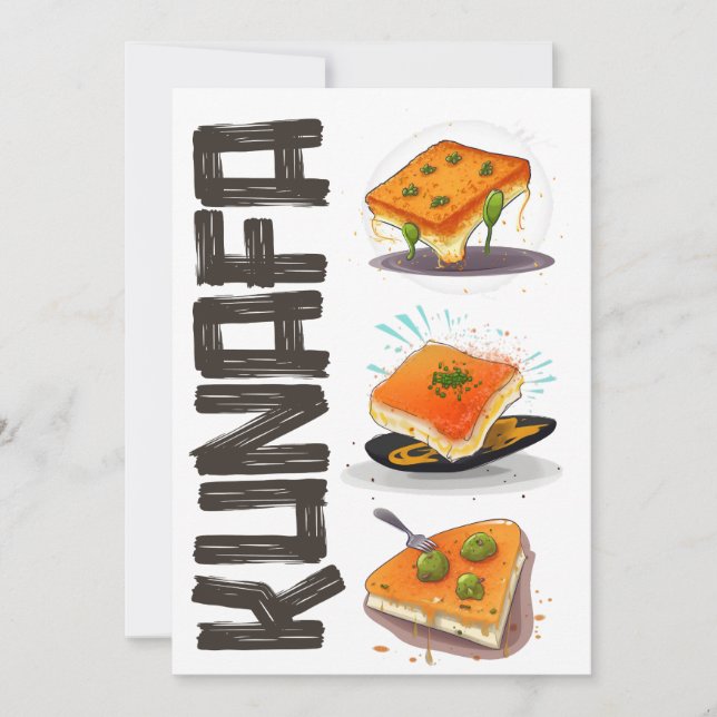 Invitation Knafeh Kunafa Kunafeh Généré par l'IA - Kunafeh Ku (Devant)