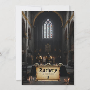 Invitation *~* Knight Castle Scroll Médiéval AP88 Anniversair