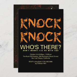 Invitation Knock Qui est là Photo Halloween Party Invi