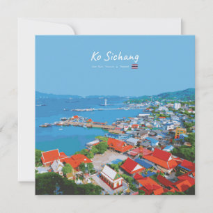 Invitation Ko Sichang, Thaïlande - Vue animée du port