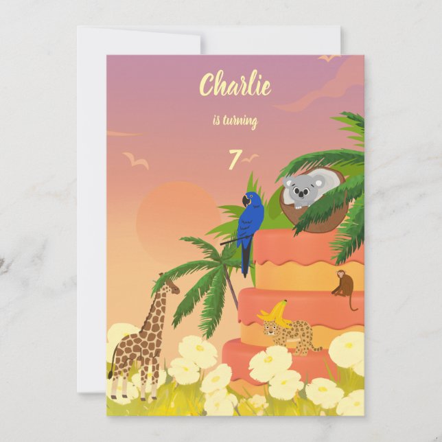 Invitation Koala, anniversaire de Coconut Exotic (Devant)
