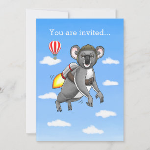 Invitation Koala Bear Fusée