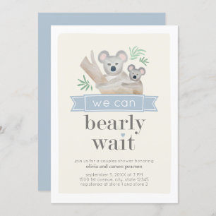 Invitation Koala Bear On Peut Attendre Le Baby shower Des Cou