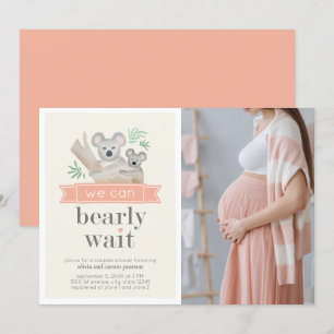 Invitation Koala Bear On Peut Attendre Le Baby shower Des Cou