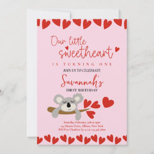 Invitation Koala Bear Saint Valentin Anniversaire de la Saint
