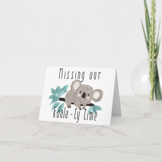 Invitation Koala-ty Time Greeting Card (Devant)