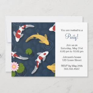 Invitation Koi Fish Pond