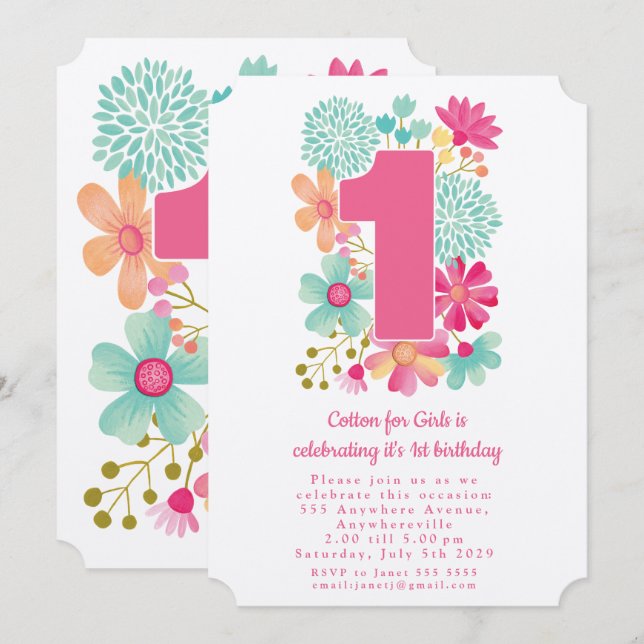 Invitation Kraft 1er Anniversaire Fête d'entreprise (Devant / Derrière)