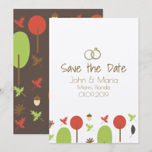 Invitation Kraft de sauvegarde de motif d'automne